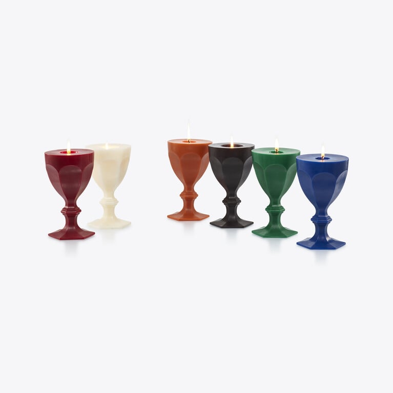 Harcourt Glass Candle Baccarat in Wax Blue