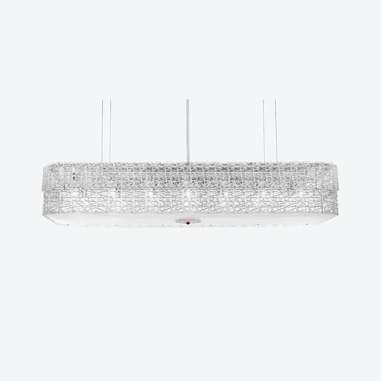 Tuile de Cristal Frozen Chandelier Rectangular Baccarat in Crystal Clear View 1