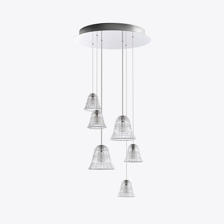 뉴 앤티크 샹들리에 미디움 사이즈 M (6L) (New Antique Chandelier M) Baccarat, 클리어 크리스탈로 만든