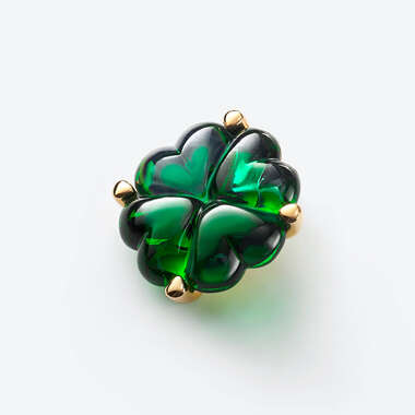 Trèfle Gold Plated Pendant Green View 1
