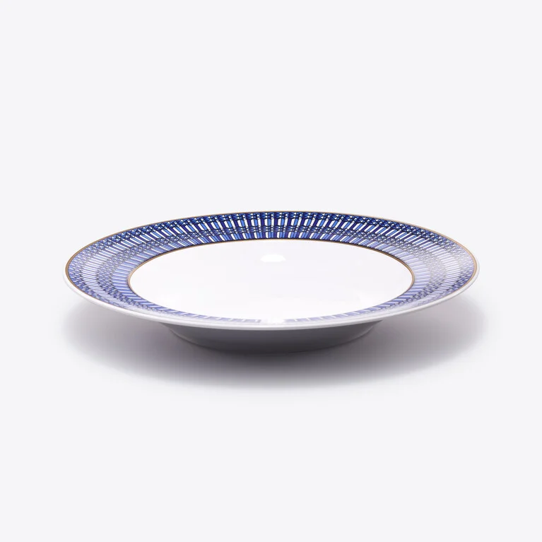 Arcadia Blue Deep Plates Baccarat in Porcelain Blue View 2