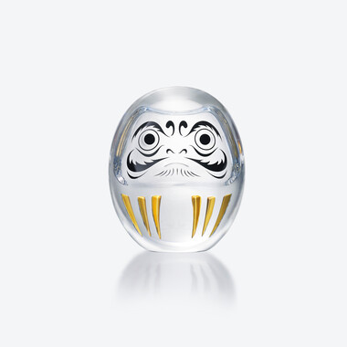 Daruma Figurine Baccarat in Crystal Gold