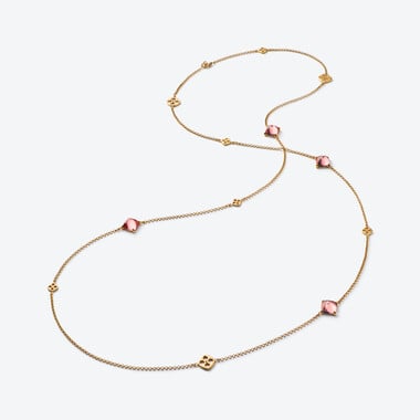 Mini M&eacute;dicis Gold Plated Long Necklace Baccarat in Pink Gold Plated