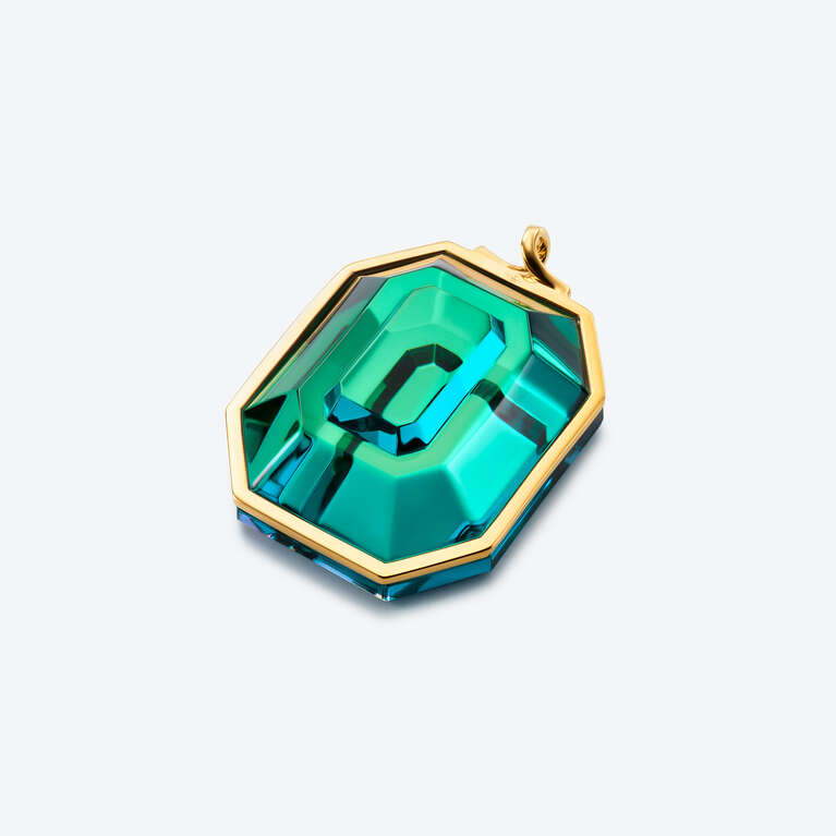 Harcourt Gold Plated Pendant Green blue scarabee