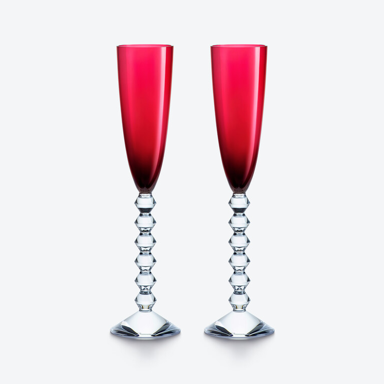 Véga Flutissimo Flutes Baccarat, Champagne flute in Red Crystal
