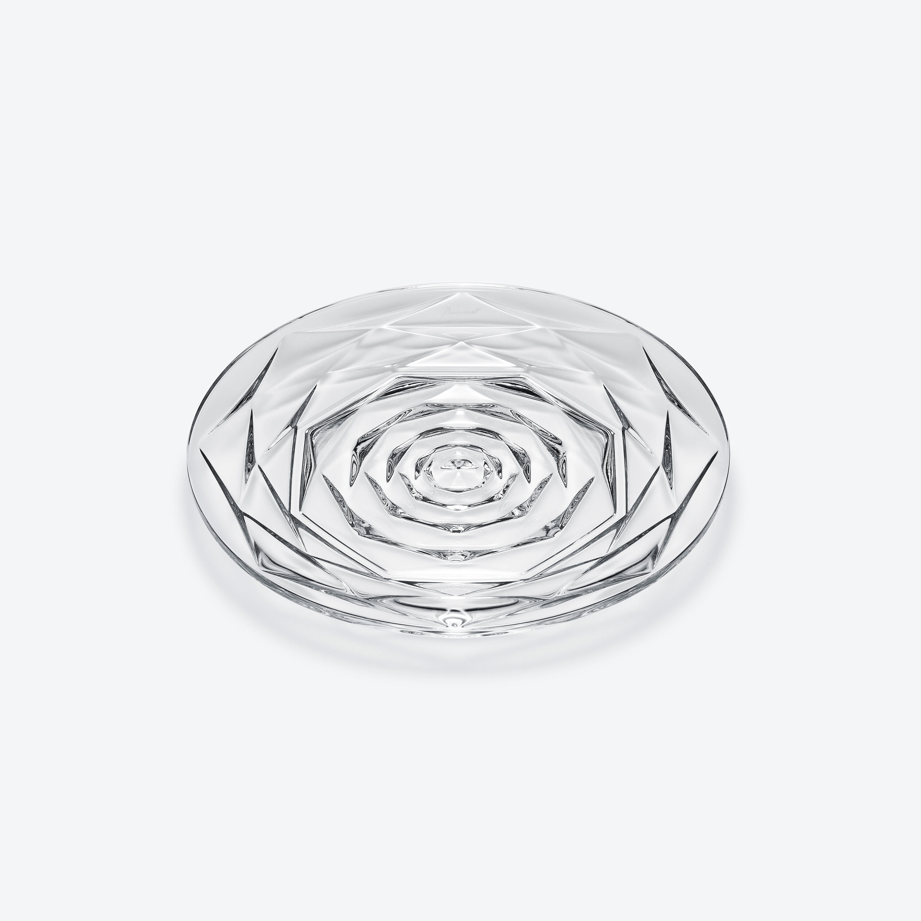 【美品】バカラ　スウィングプレート Baccarat バカラ スウィング プレート Mサイズ 13cm 名入れ彫刻代込み