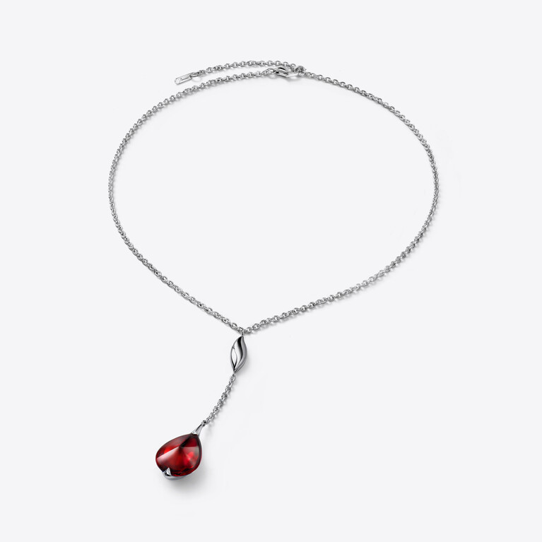 Fleurs de Psydélic Silver Choker Iridescent Red Baccarat