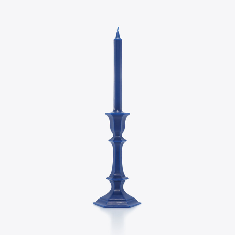 Harcourt Candlestick Candle Baccarat in Wax Blue