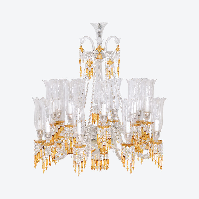 Zénith Charleston Chandelier Short (18L) Baccarat in Crystal Yellow