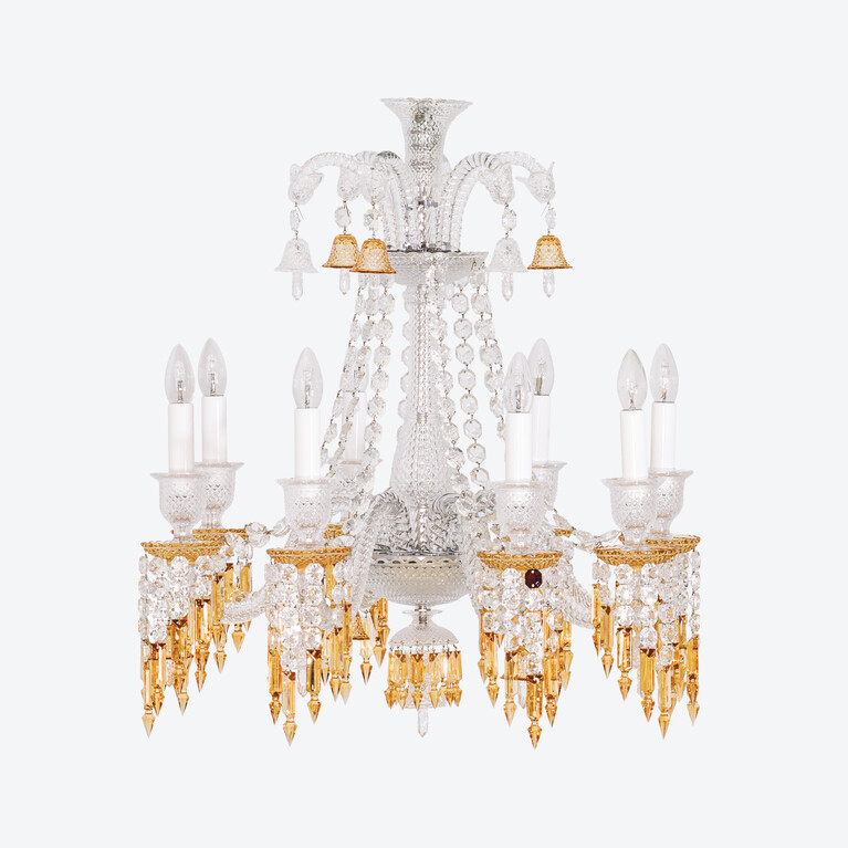 Z&eacute;nith Charleston Chandelier Short (8L) Baccarat in Crystal Yellow View 1