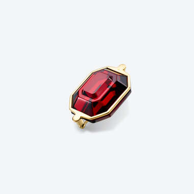 Harcourt Gold plated Brooch Red Mirror View 1