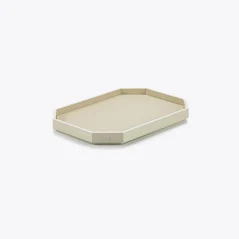 Select Octogone Tray S Baccarat in Recycled leather White