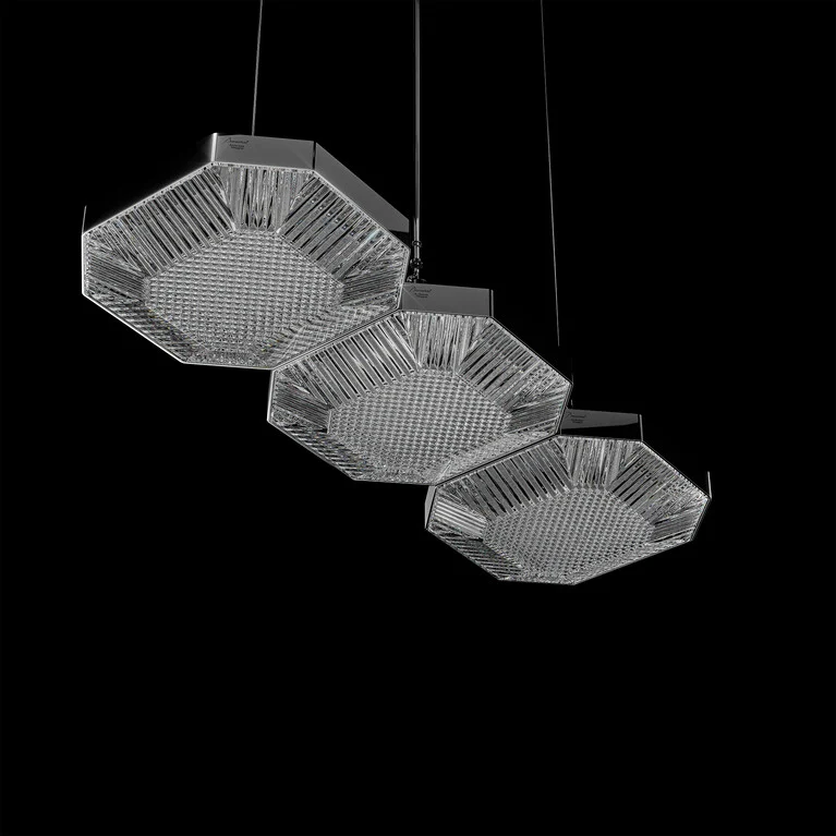 Octogone Ceiling Lamp (3L) Baccarat in Clear Crystal View 1