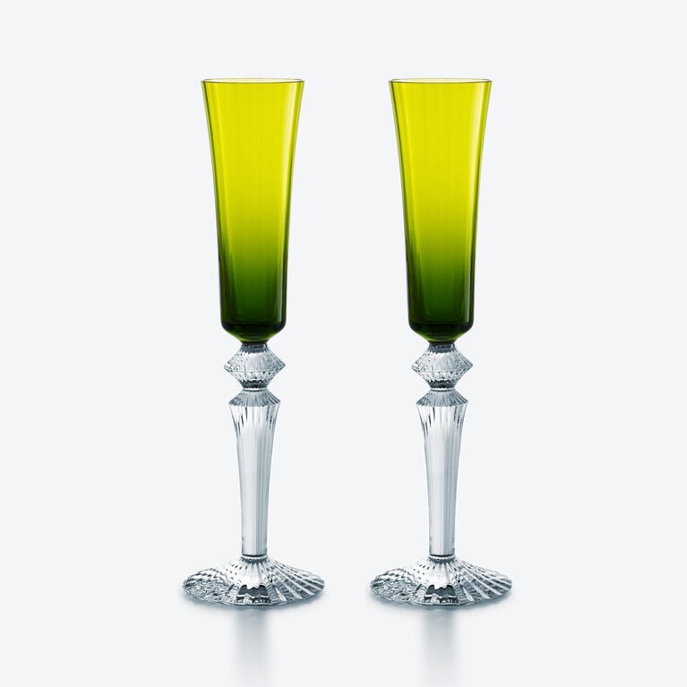 Mille Nuits Flutissimo Flutes Baccarat, Champagne flute in Crystal Green View 1