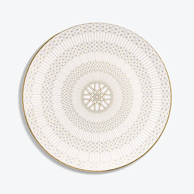 Arcadia Gold & Platinum Charger Plate Baccarat in Gold Porcelain
