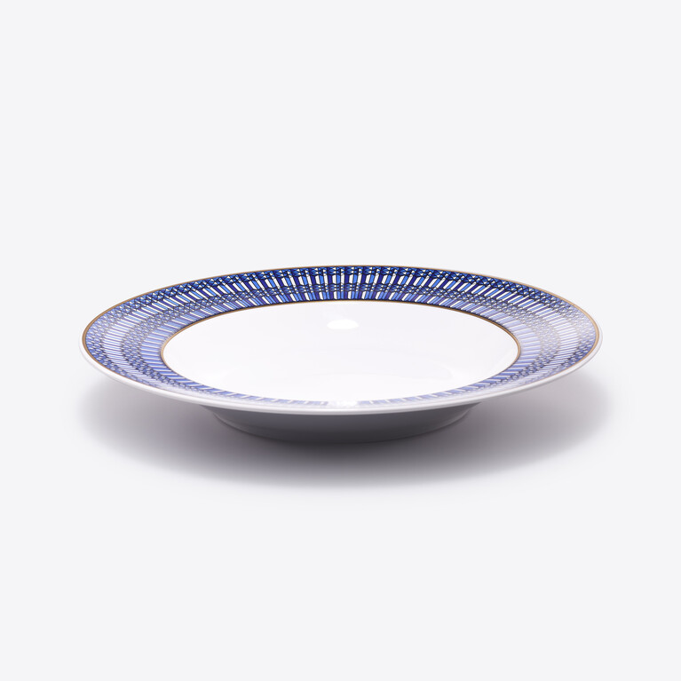 Arcadia Blue Deep Plates Baccarat in Porcelain Blue View 2