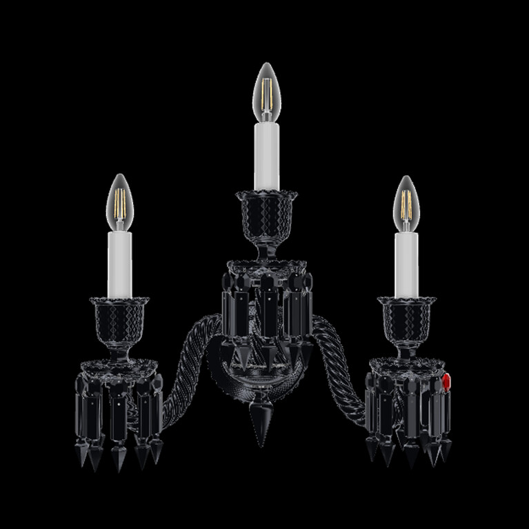 ブラックゼニス ウォールユニット (3L) Baccarat、ブラックのクリスタル製