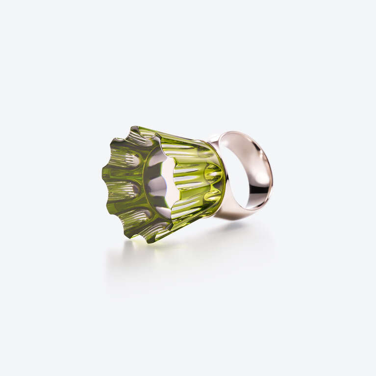 L'Eclat de Talleyrand Empress Silver Ring Olivine