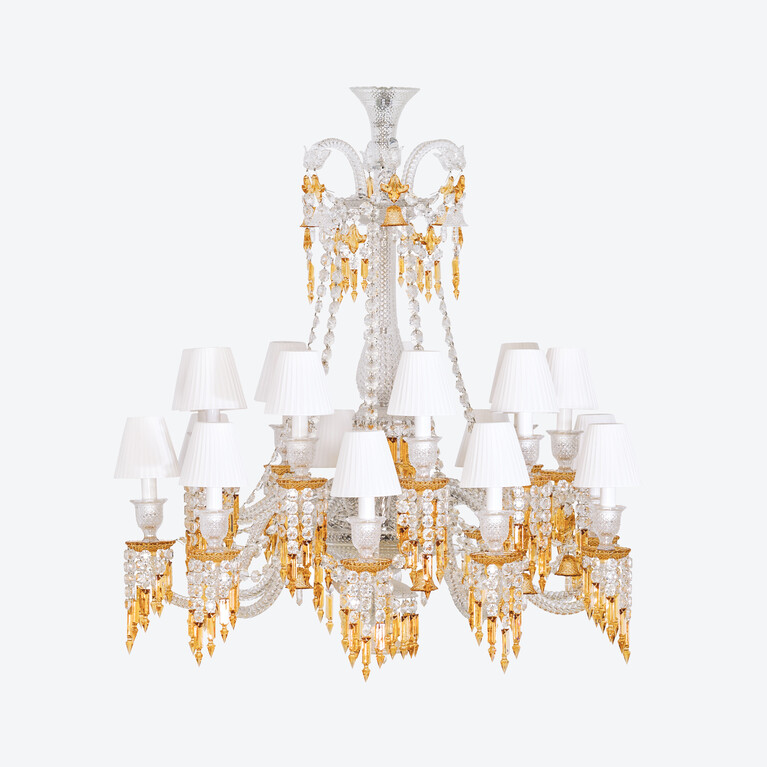 Zénith Charleston Chandelier Short (18L) Baccarat in Crystal Yellow
