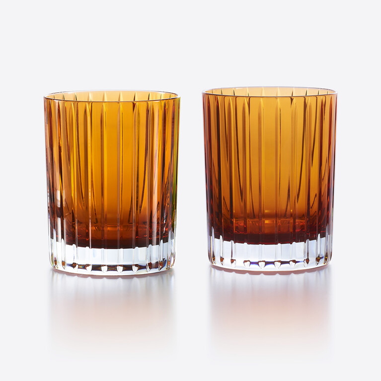 Harmonie Colors of Joy Becher Baccarat, Wasserglas aus Orangeem Kristall