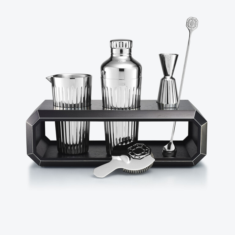 Octogone Bar Accessory Case Black Oak Baccarat in Wood Black