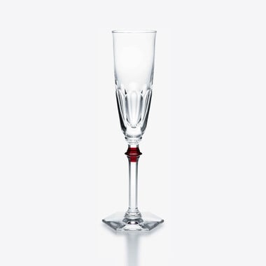 アルクールイヴ シャンパンフルート レッドボタン Baccarat、クリアのクリスタル製
