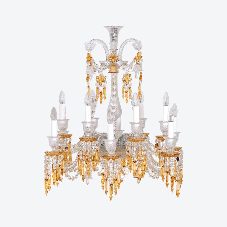 Z&eacute;nith Charleston Chandelier Short (12L) Baccarat in Crystal Yellow View 1