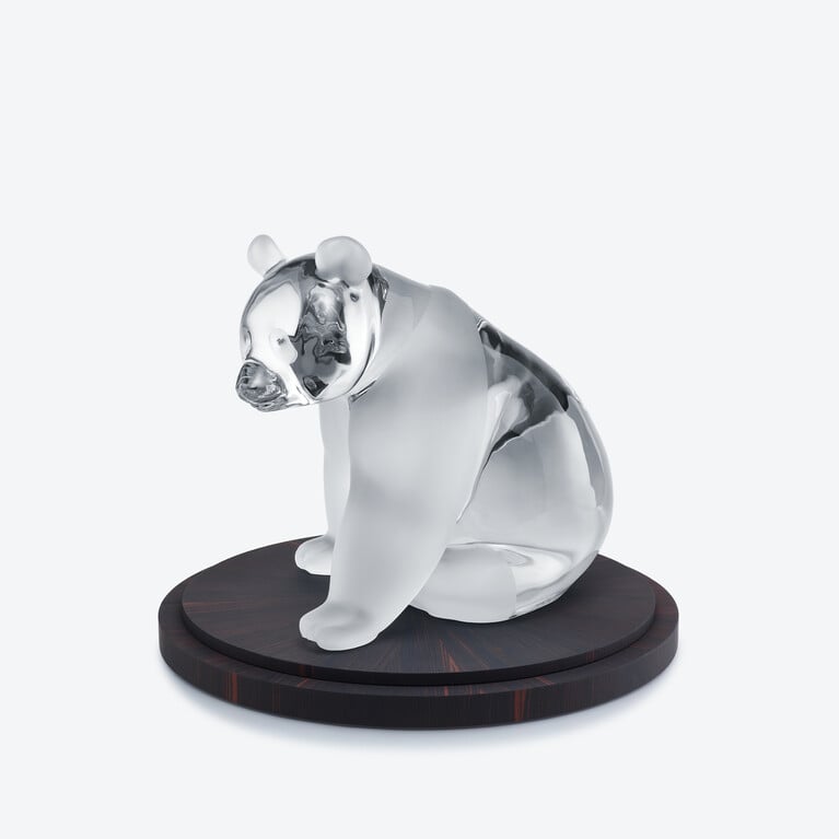 Panda Sculpture Baccarat in Crystal Clear View 2
