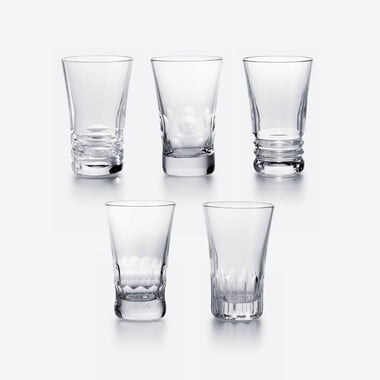 グラス ジャパン 5客アソートセット Baccarat、クリアのクリスタル製のビールグラス