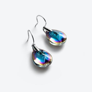 Psydélic Silver Earrings Blue Scarabee Baccarat