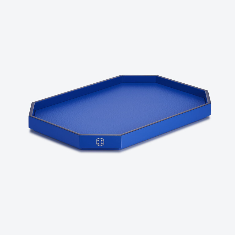 Octogone Tray L Baccarat in Blue A24