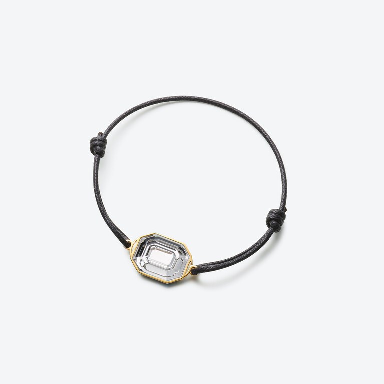 Bracelet Harcourt Vermeil Baccarat en Argent plaqu&eacute; or 18 carats Clair