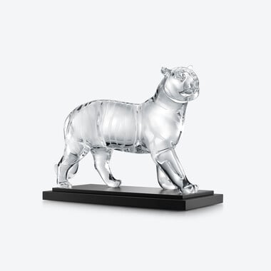 Royal Tiger Sculpture Baccarat in Crystal Clear