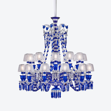 Z&eacute;nith Faunacrystopolis Chandelier Blue (24L) Baccarat in Crystal Blue