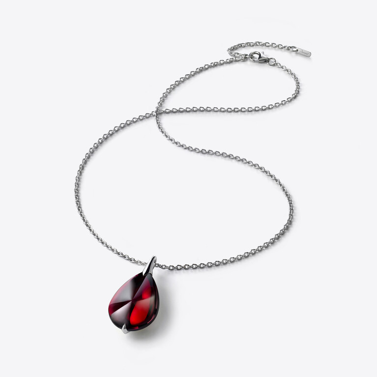 Fleurs de Psyd&eacute;lic Silver Necklace Baccarat in Silver Red View 1