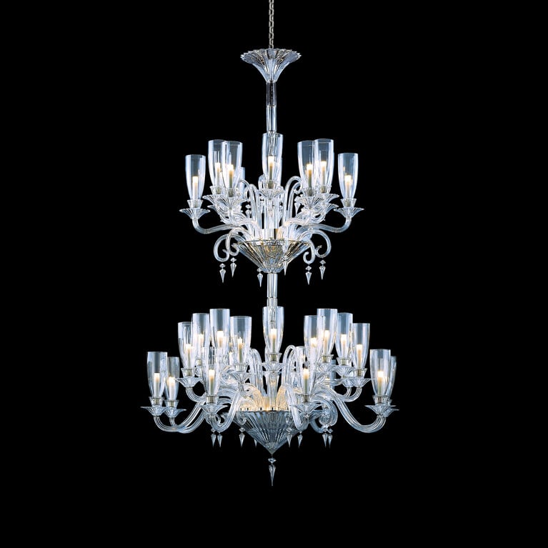 Mille Nuits Chandelier Hurricane Shades (36L) Baccarat in Clear Crystal