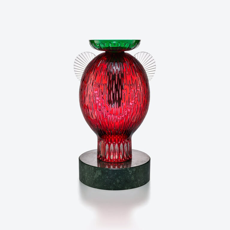 Faunacrystopolis Monkey Sculpture Baccarat in Crystal Red View 3