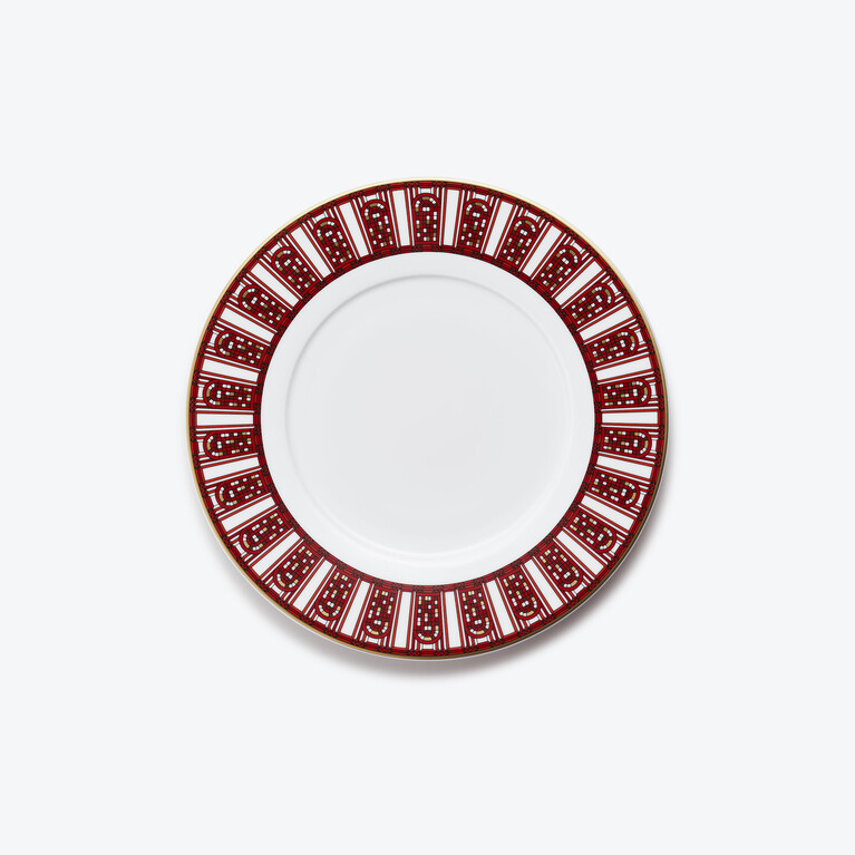 Assiettes &agrave; Dessert Arcadia Rouge Baccarat en Porcelaine Rouge Voir 1