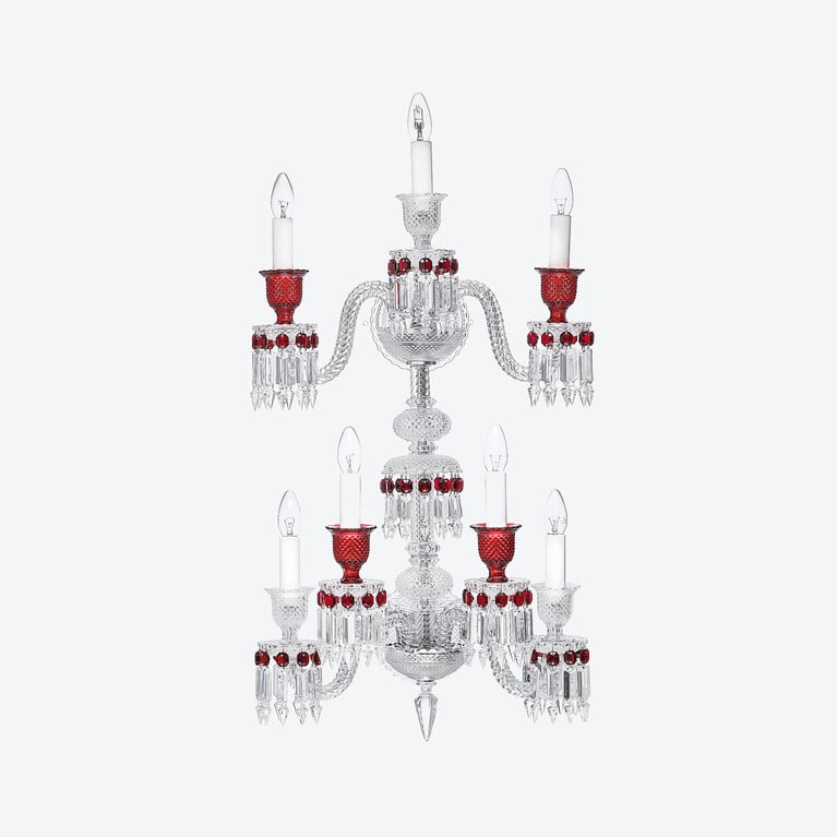 Zénith Wall Unit Clear and Red (7L) Baccarat in Crystal Red