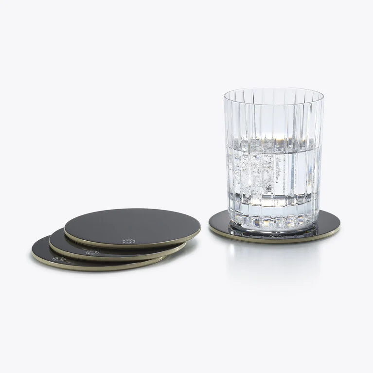 Octogone Coasters Baccarat in Lacquer Black View 2