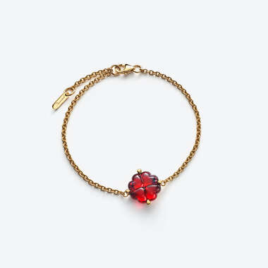 Trèfle Gold Plated Bracelet Iridescent Red View 1