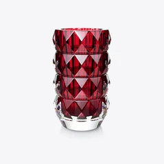 Select Louxor Round Vase M Baccarat in Crystal Red