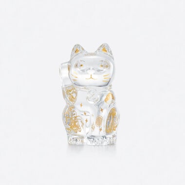 Cat Maneki Neko Figurine S Baccarat in Crystal Clear