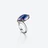 Anillo de plata Fleurs de Psyd&eacute;lic Baccarat en Plata Blue