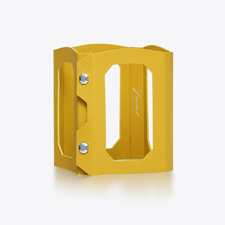 Octogone Decanter Case Baccarat in Leather Yellow View 1