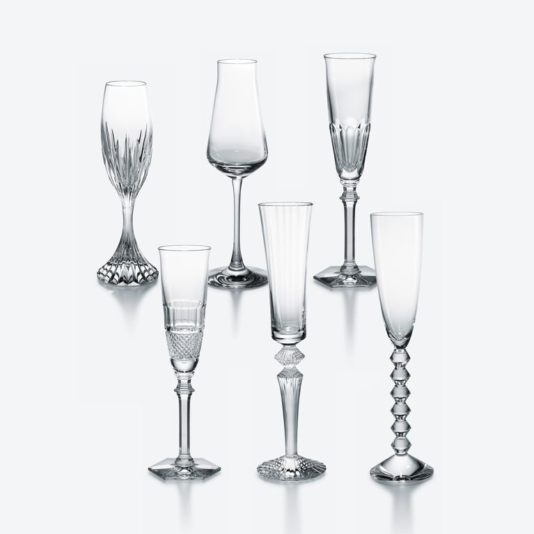 Bubble Box Flutes Set Baccarat, Champagne flute in Crystal Clear View 1