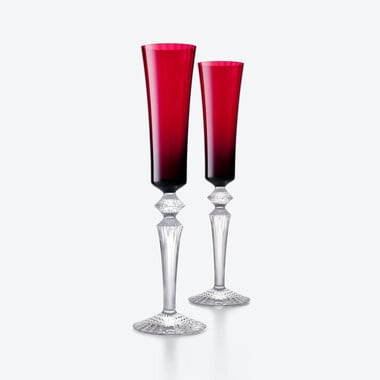 Mille Nuits Flutissimo Flutes Baccarat, Champagne flute in Crystal Red