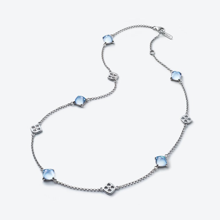 Mini M&eacute;dicis Necklace Baccarat in Silver Blue View 1