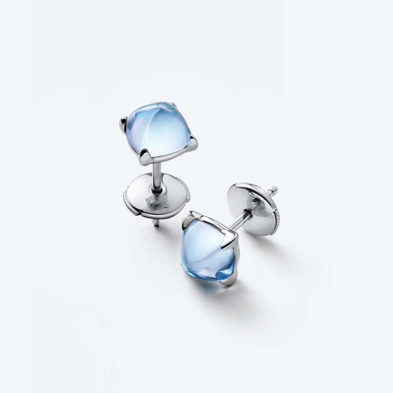 Médicis Silver Earrings Aqua mirror