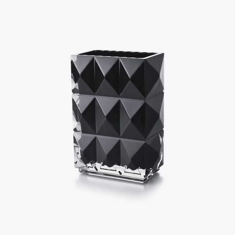 Louxor Rectangular Vase Baccarat in Crystal Black View 1